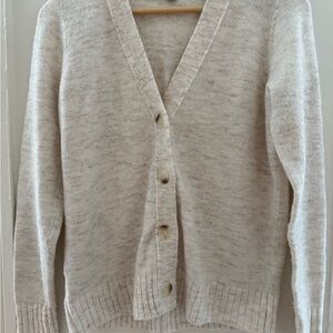 LOFT Beige Button-Up Cardigan